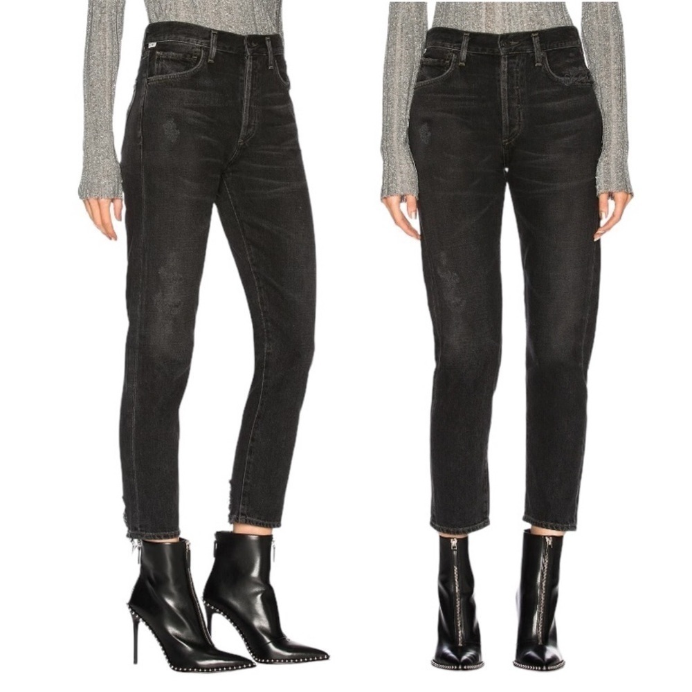 CITIZENS OF HUMANITY Premium Vintage Liya Classic Fit Crop Jeans in Dark Tempest